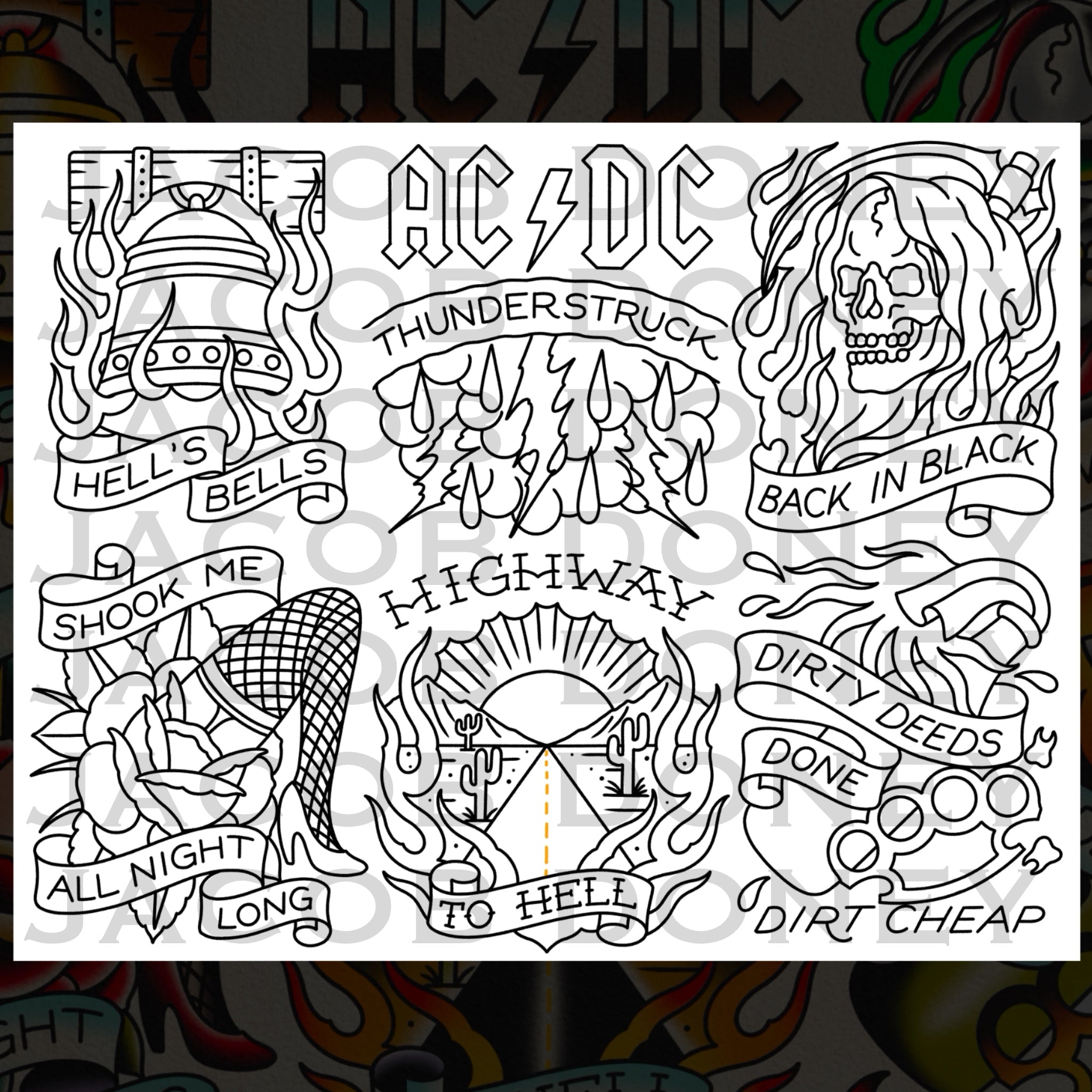 DIGITAL DOWNLOAD AC/DC FLASH SHEET – Traditions Collection