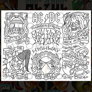 DIGITAL DOWNLOAD AC/DC FLASH SHEET