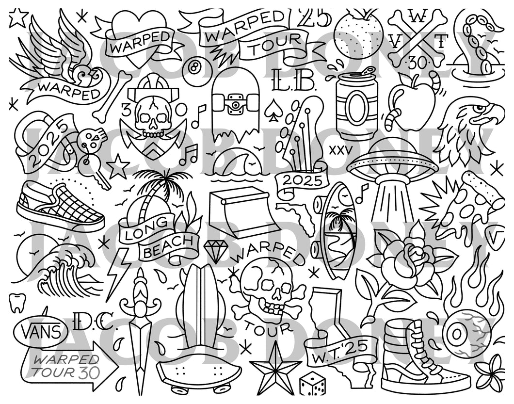 DIGITAL DOWNLOAD WARPED TOUR LINEWORK