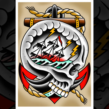 SKULL ANCHOR 5X7