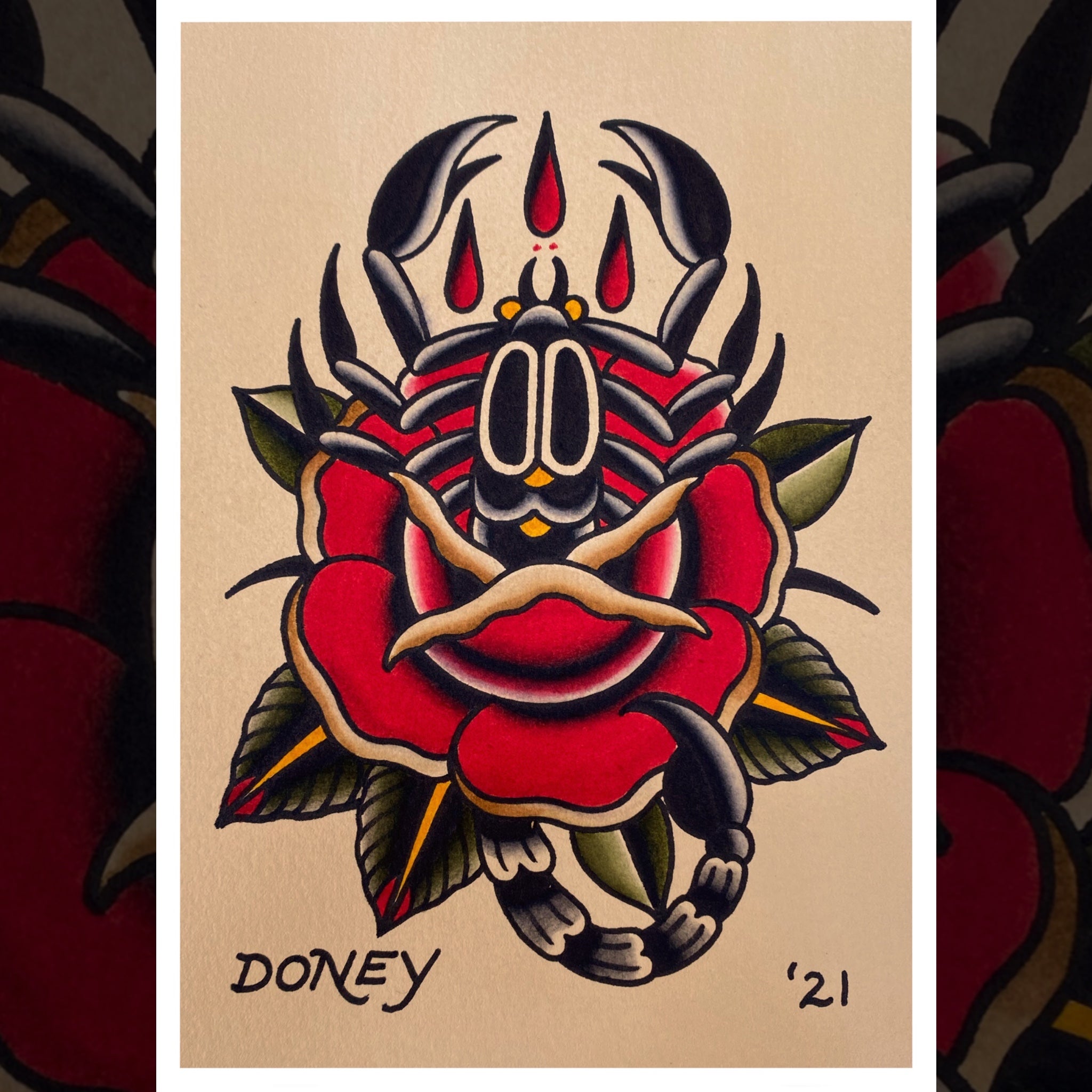 SCORPION ROSE PRINT