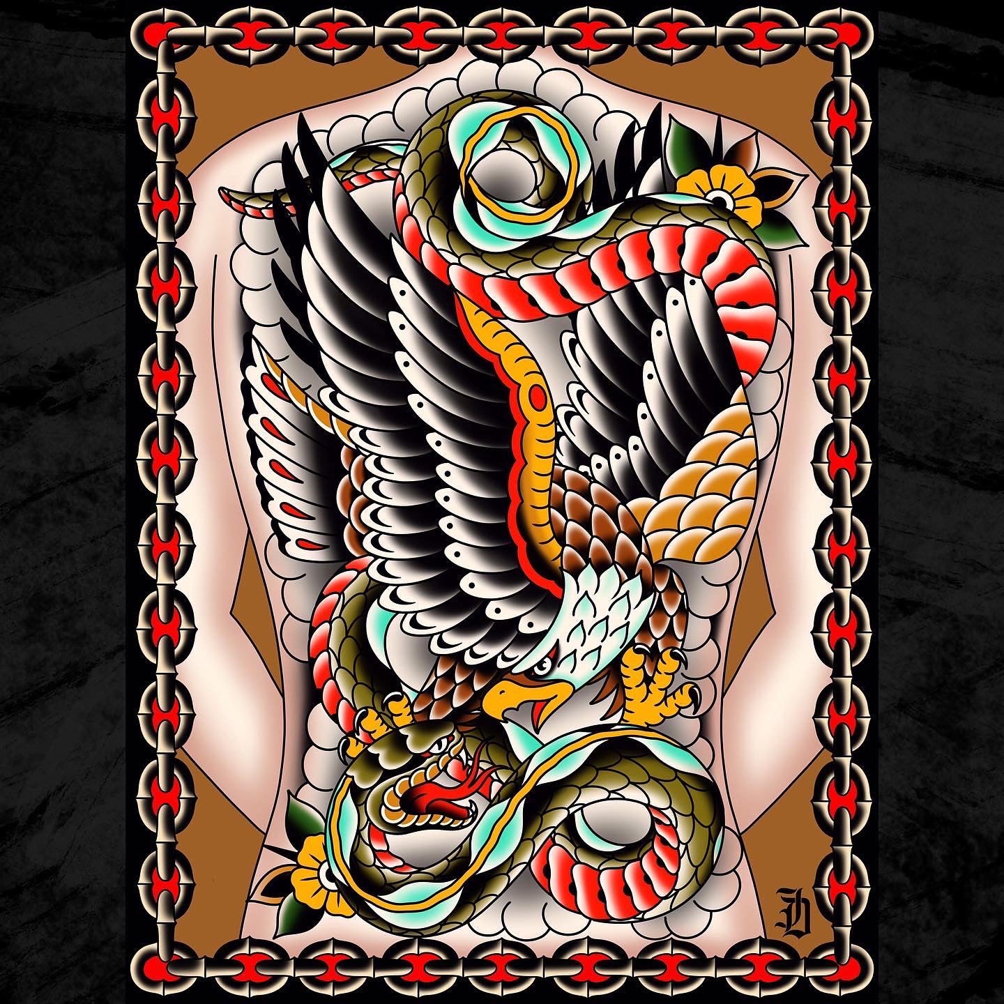 EAGLE BACK PIECE PRINT