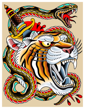 DIGITAL DOWNLOAD TIGER AND SNAKE PRINT