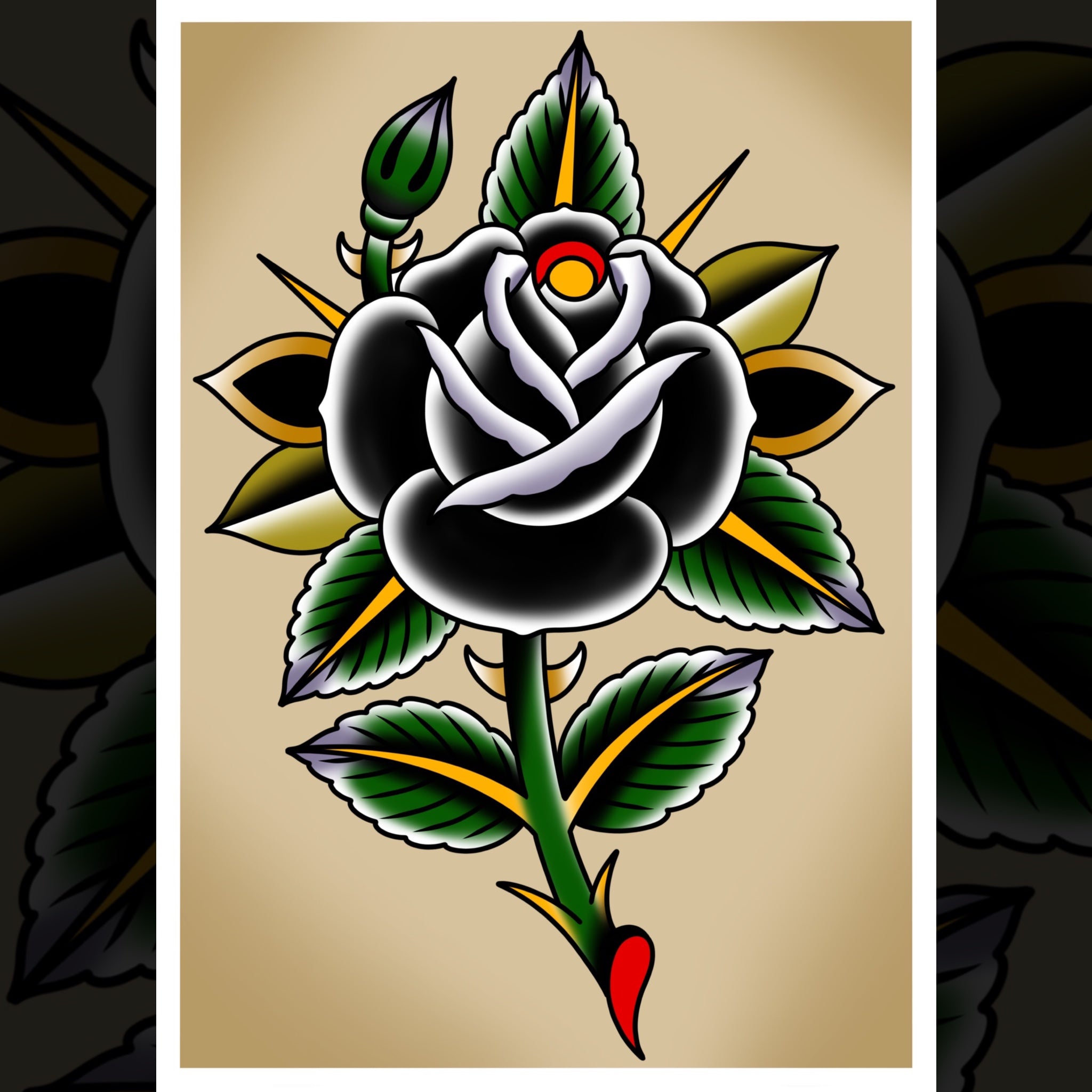 BLACK ROSE PRINT